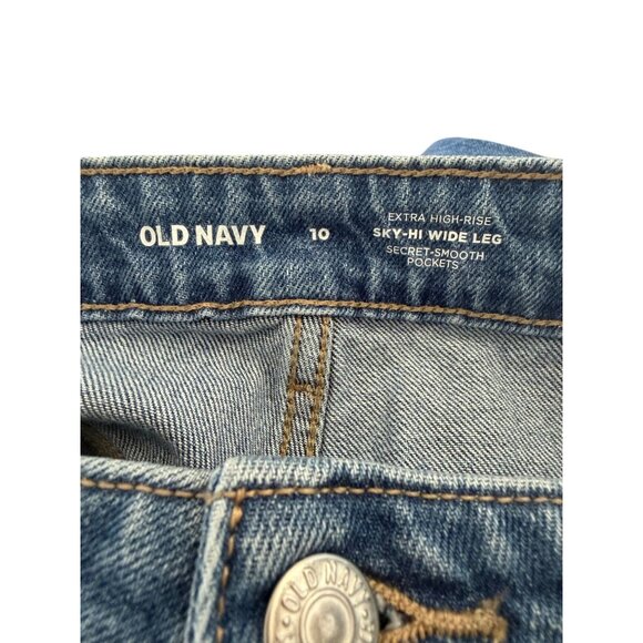 OLD NAVY Extra High Rise Sky Hi Wide Leg Braided Jeans Size 10 NEW NWT - Picture 9 of 9